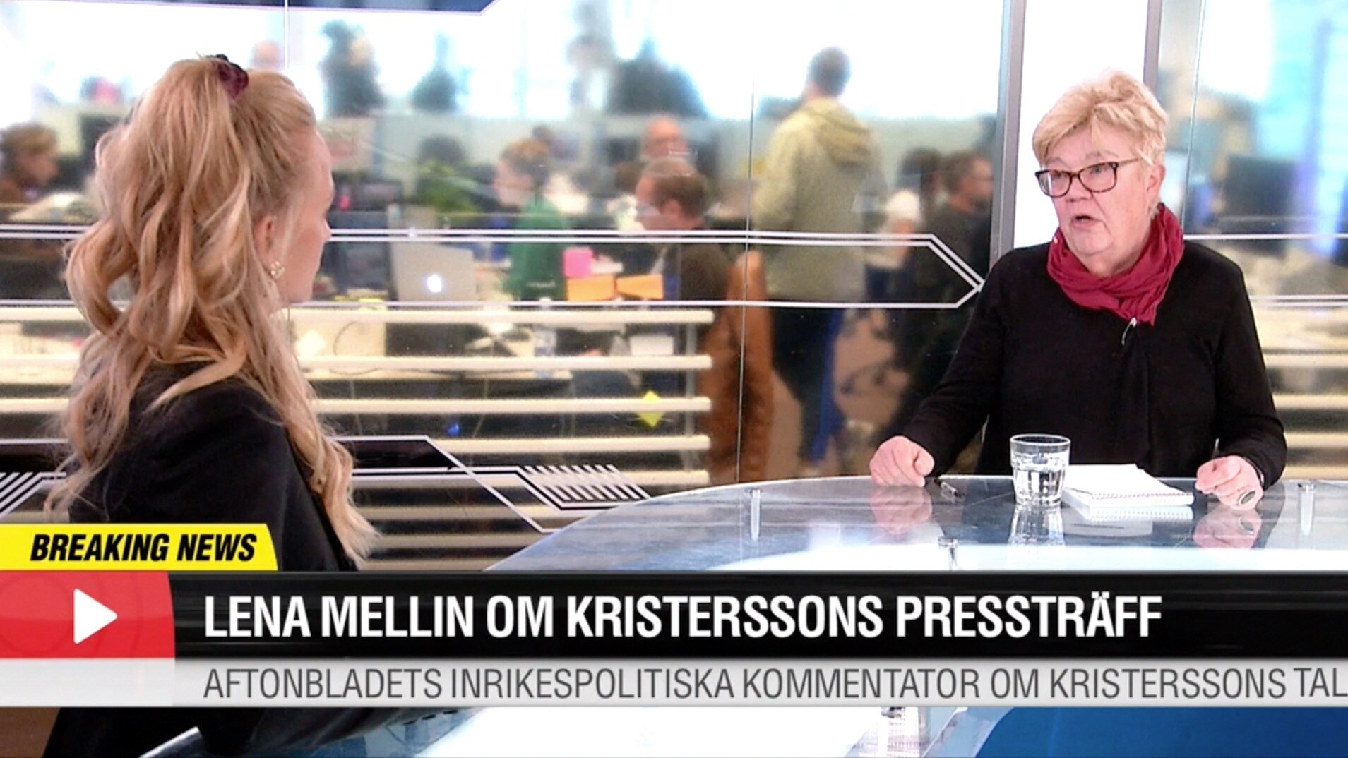 Lena Mellin om Kristerssons pressträff