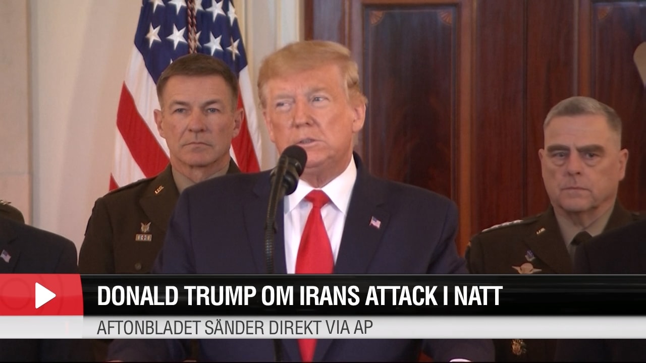 Donald Trump om Irans attack i natt