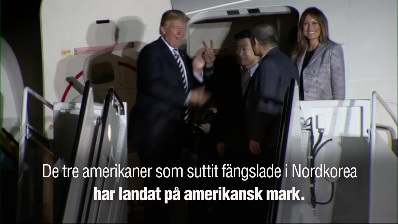 Här välkomnar Trump de frisläppta fångarna