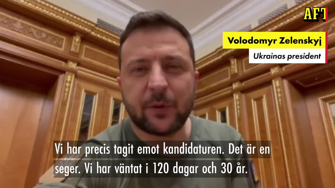 Zelenskyj om kandidaturen: ”Det är en seger”