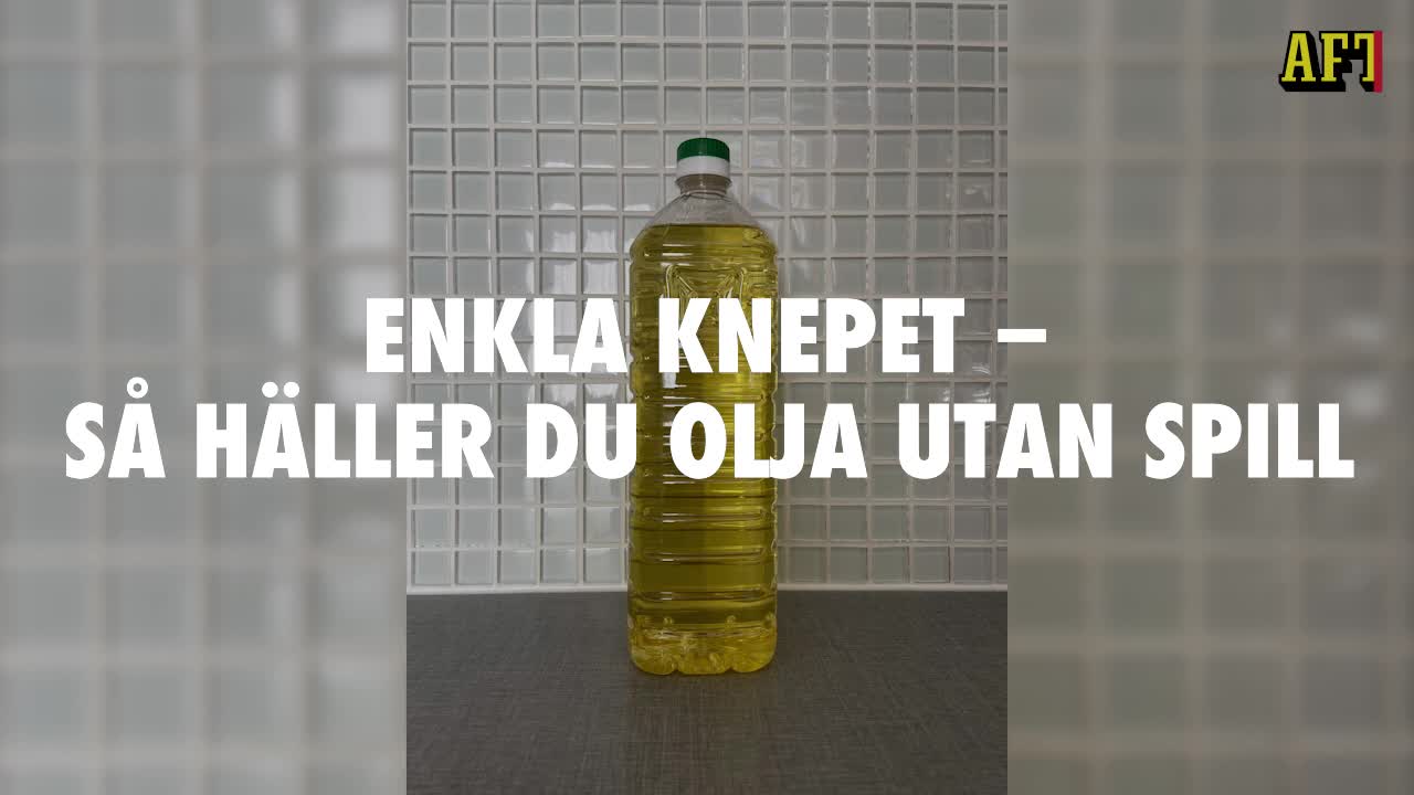 Enkla knepet – så häller du olja utan spill