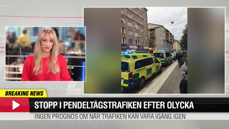 Stopp i pendeltågstrafiken efter olycka