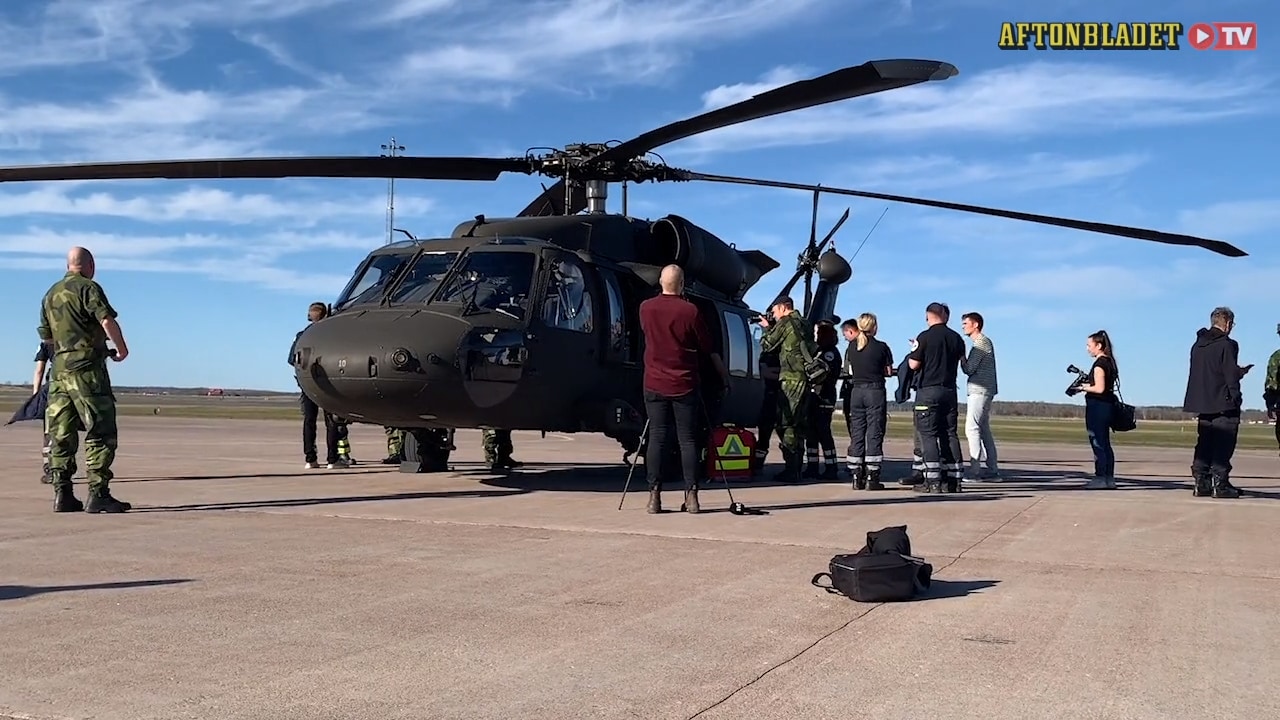Region Uppsalas personal tränas på Försvarsmaktens helikopter