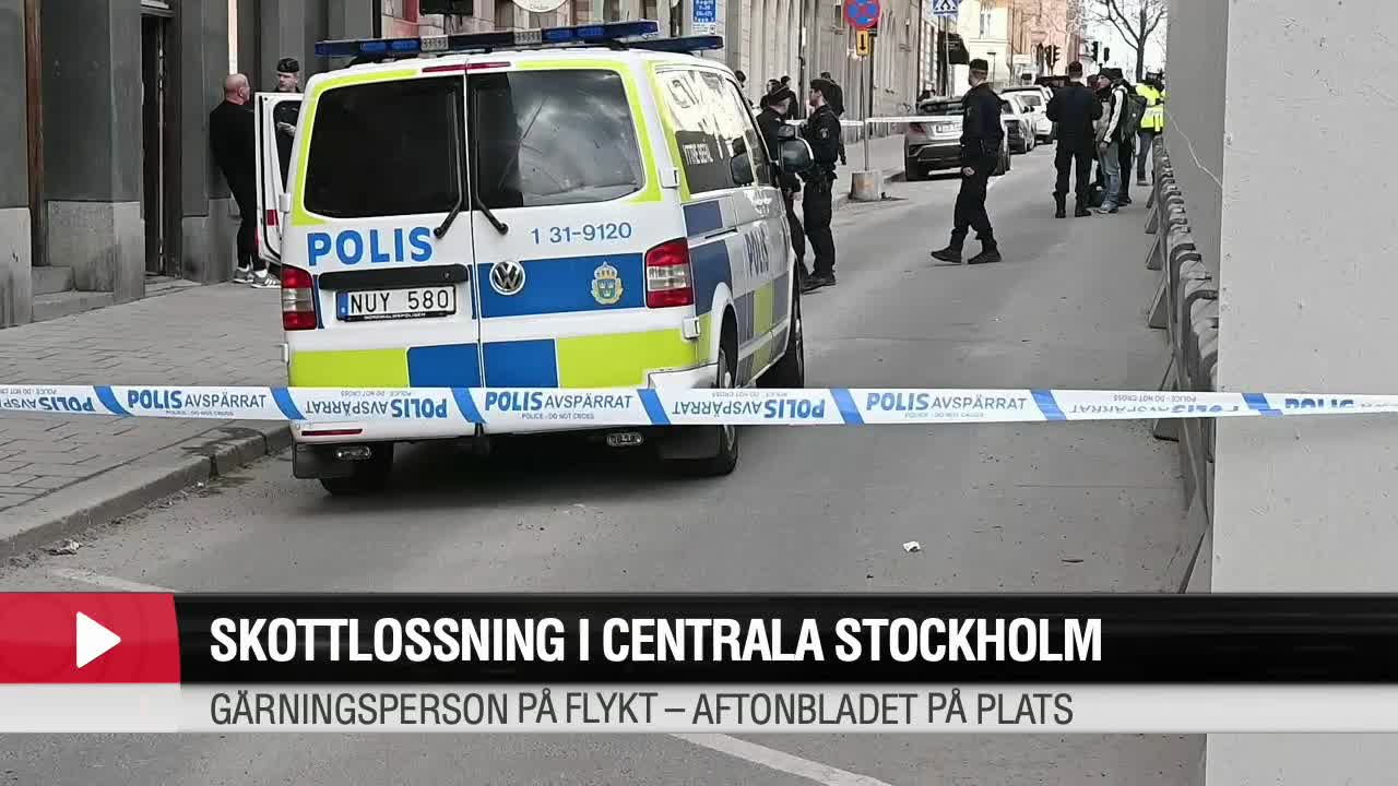 Skottlossning i centrala Stockholm