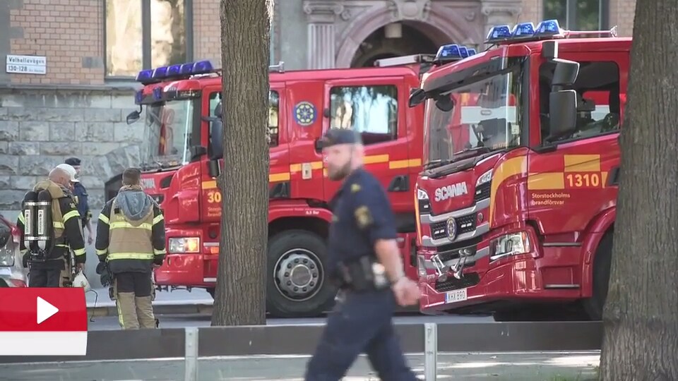 Brand i centrala Stockholm