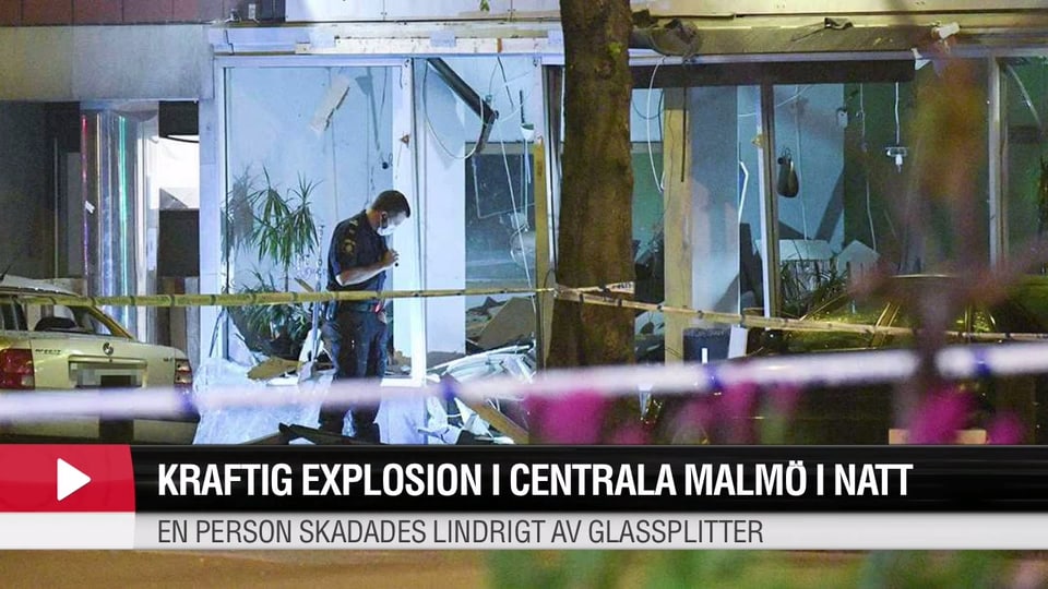 Explosion i centrala Malmö i natt