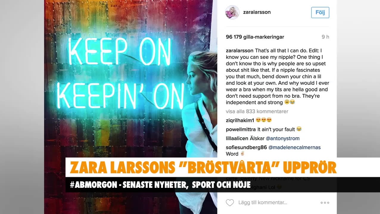 Zara Larssons "bröstvårta" upprör