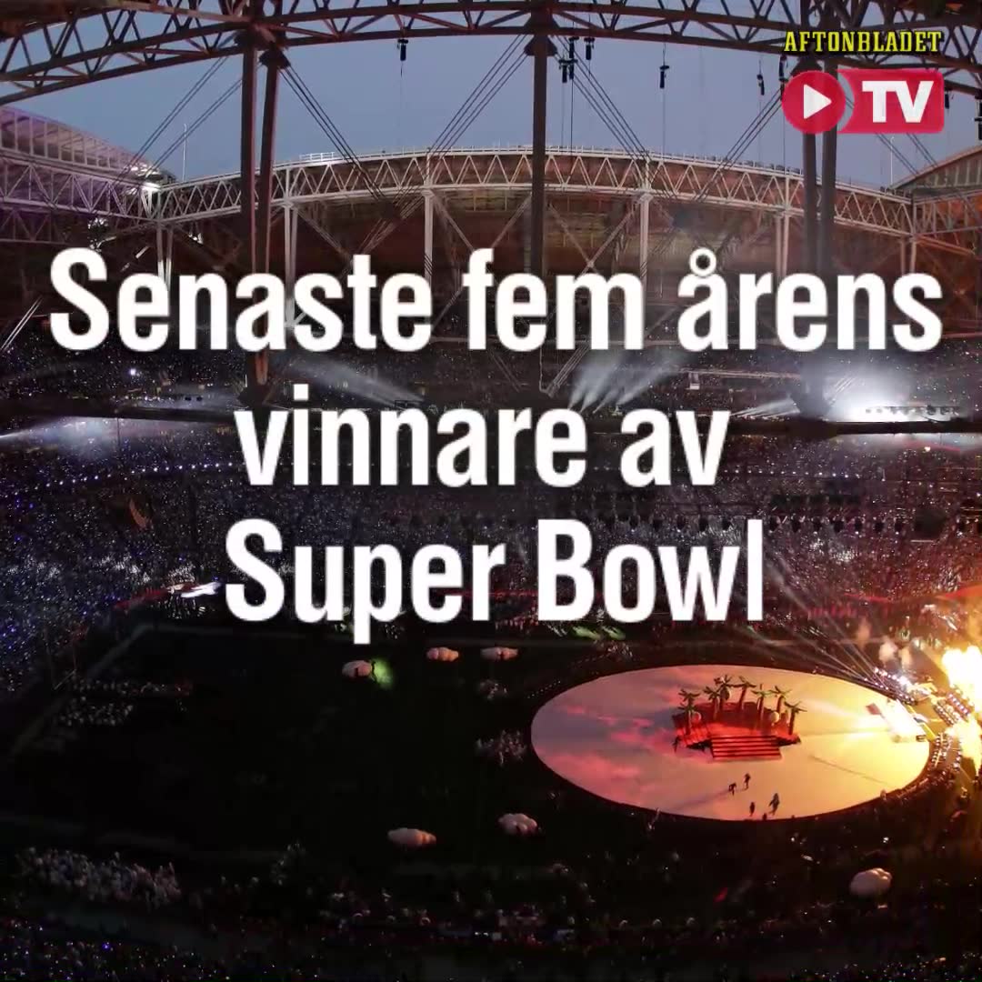 Senaste fem årens vinnare av Super Bowl