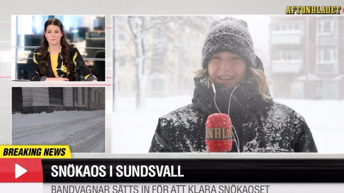 Aftonbladets team på plats i Sundsvall: Bandvagnar sätts in för att klara snökaoset