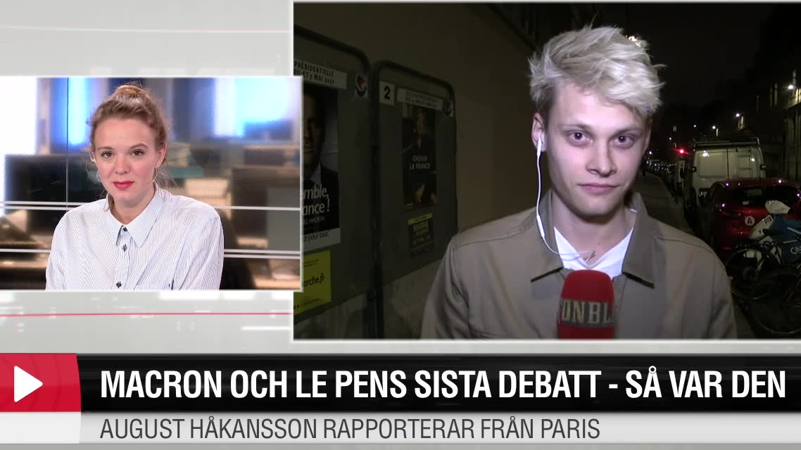 Hätsk valdebatt mellan Macron och Le Pen