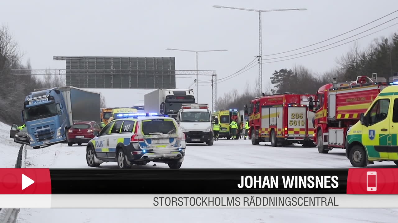 Masskrock på E4:an - 25 bilar inblandade