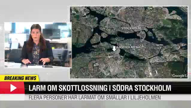 Larm om skottlossning i södra Stockholm