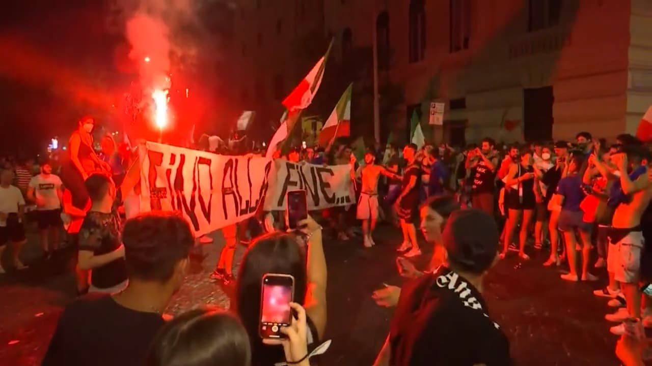 Här firar italienarna EM-guldet