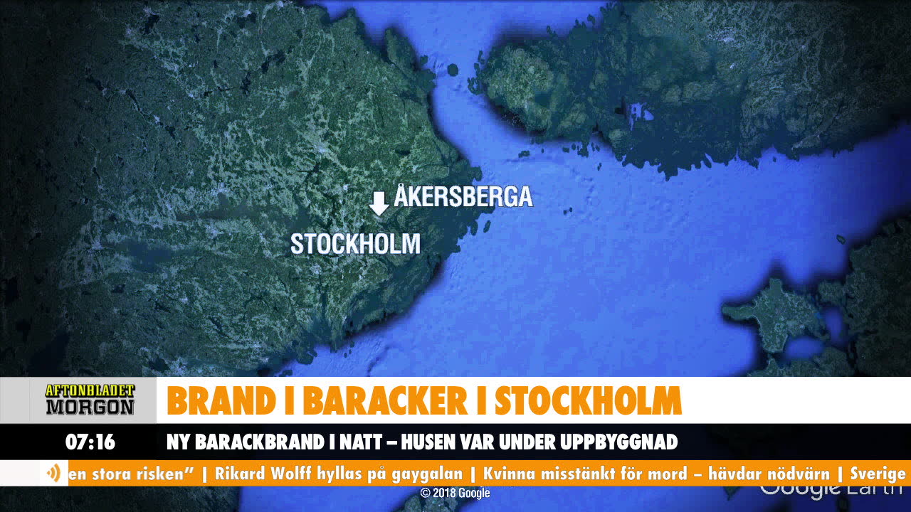 Brand i baracker i Stockholm