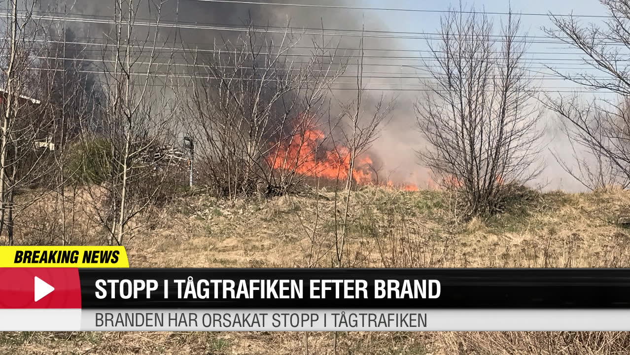 Stopp i tågtrafiken efter brand