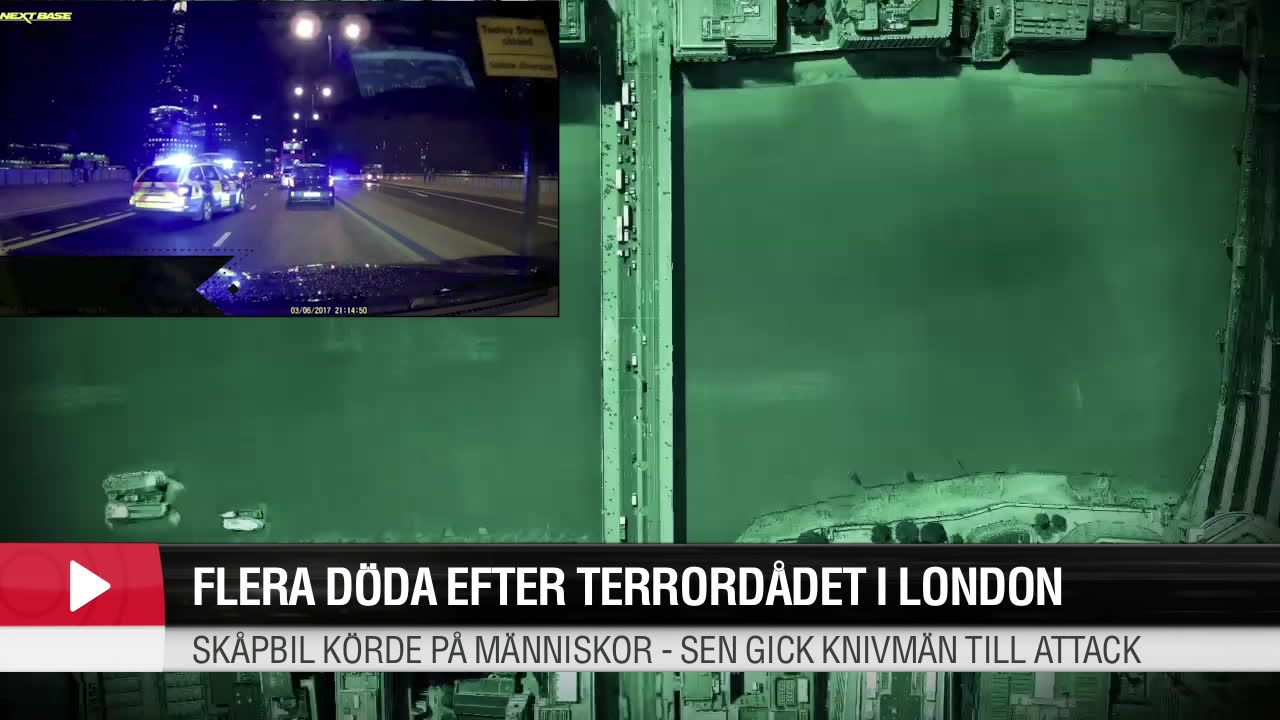 Taxin åker på bron - direkt efter attacken