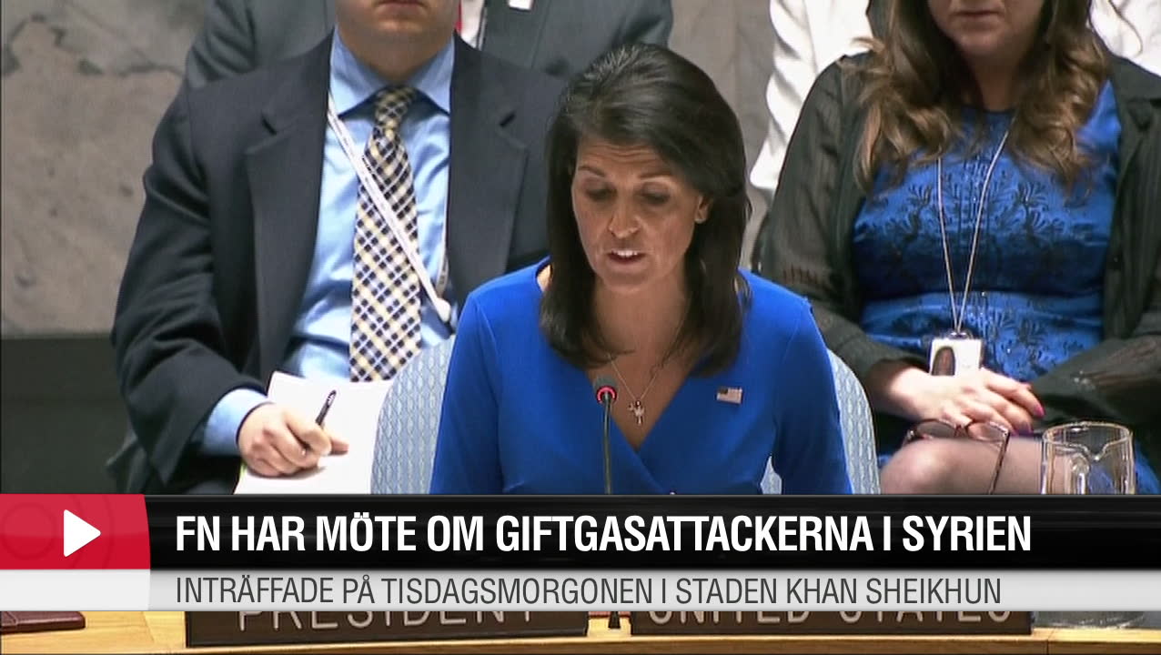 USA:s ambassadör i FN, rasade idag mot regimen i Syrien och Ryssland