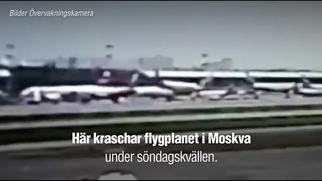 Här kraschar flygplanet i Moskva – övervakningsbilder visar händelseförloppet