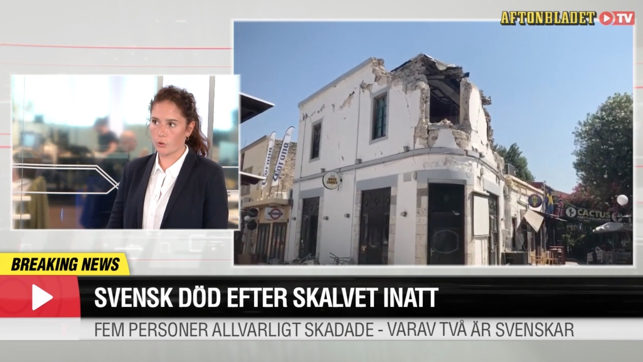 Svensk död efter skalvet i natt