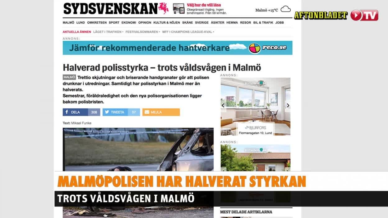 Polisstyrkan halverats - trots våldsvågen i malmö