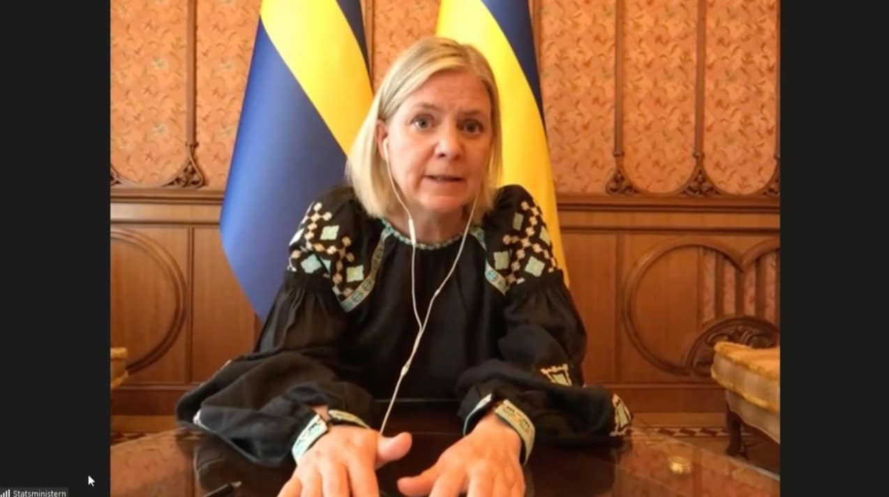 Magdalena Andersson har haft möte med Zelenskyj i Kiev