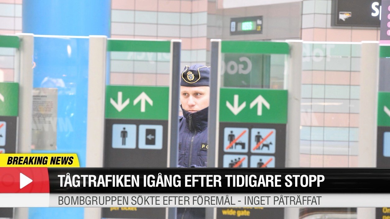 Polisinsats stoppade tågtrafiken