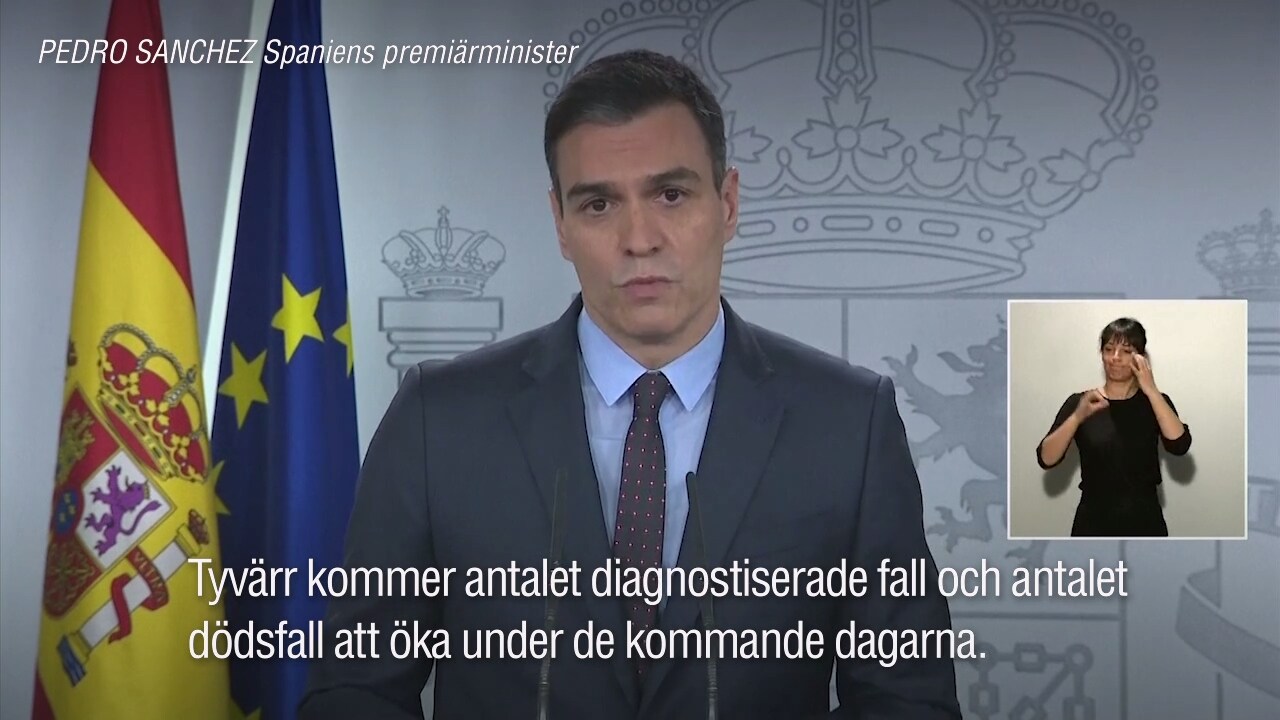 Spaniens premiärminister om coronaviruset