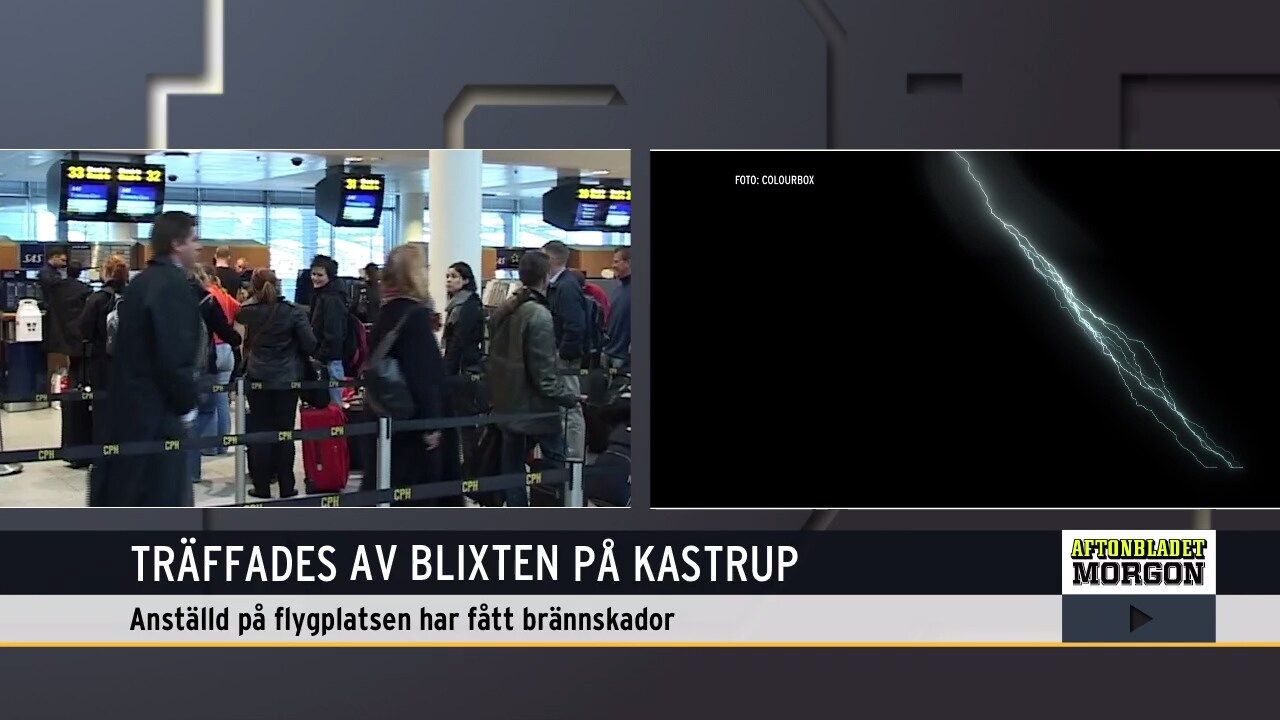 Man träffades av blixten på flygplatsen