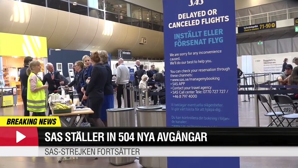 SAS ställer in 504 nya avgångar