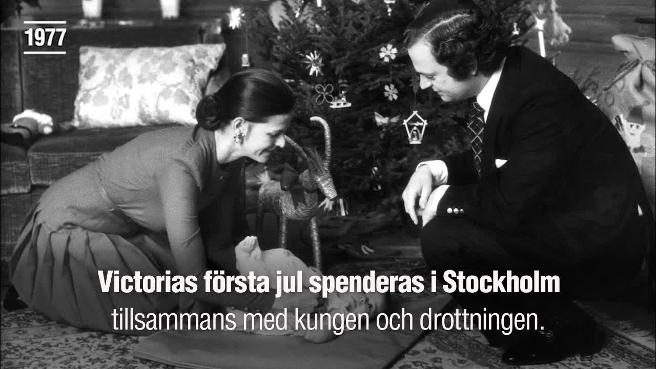 Så har kungafamiljens jular genom åren sett ut