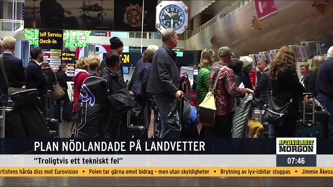 Plan nödlandade på Landvetter