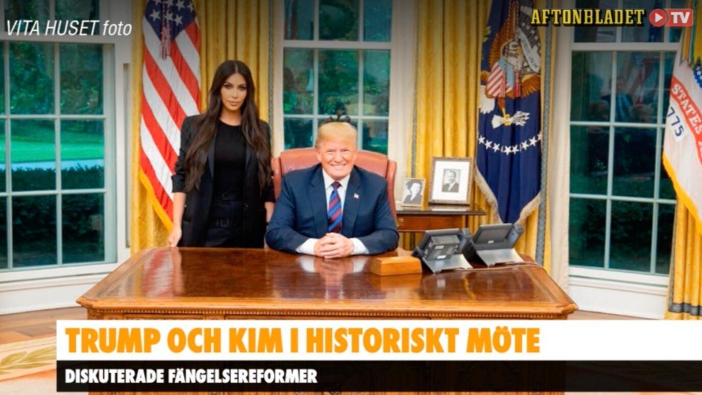 Kim Kardashian och Donald Trump i möte