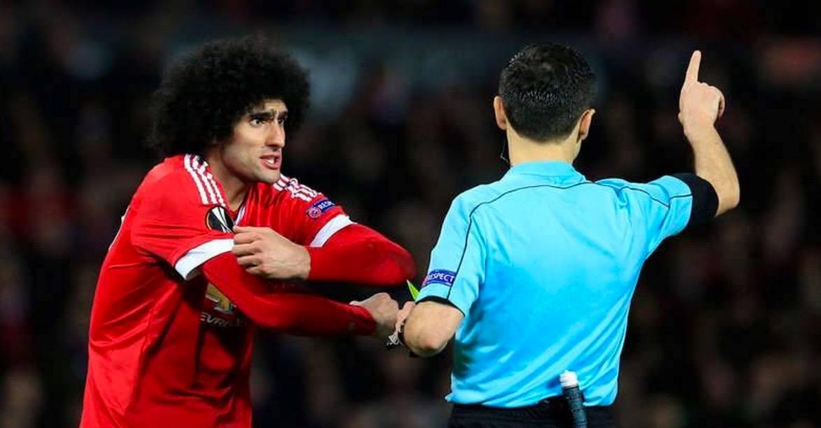 Fellaini i blåsväder efter ännu en armbåge