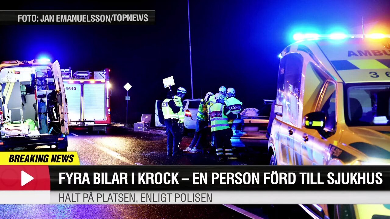 Fullt pådrag i Klippan – flera bilar i krock