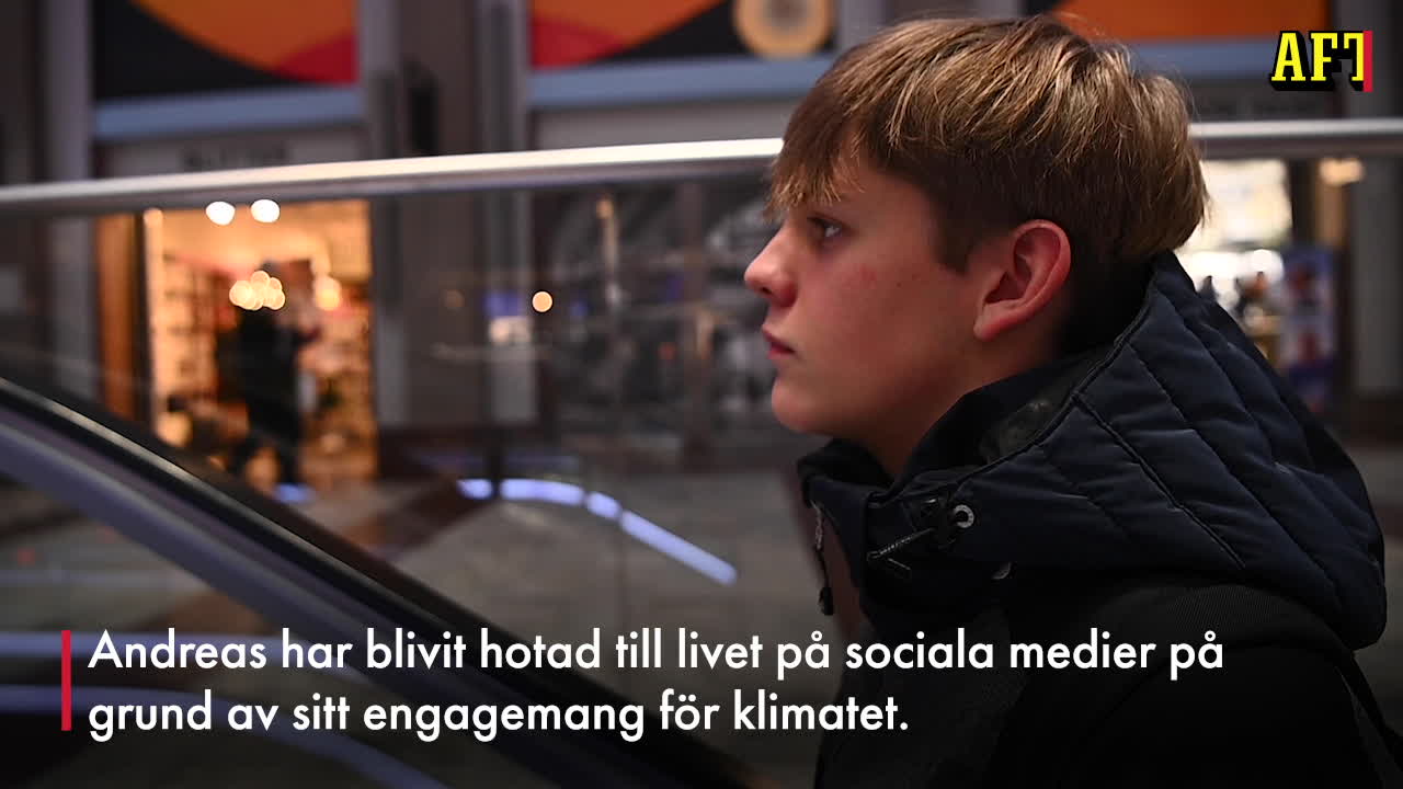 Andreas hotas på sociala medier - på grund av klimatengagemanget