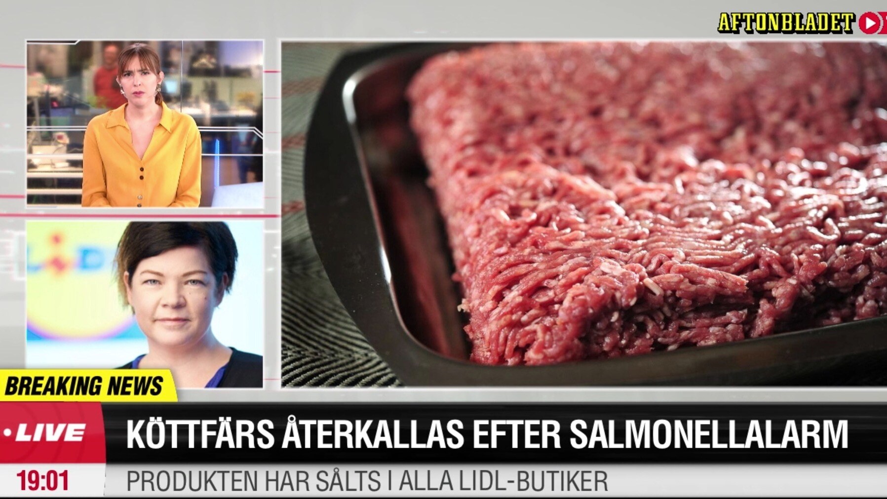 Köttfärs återkallas efter salmonellalarm