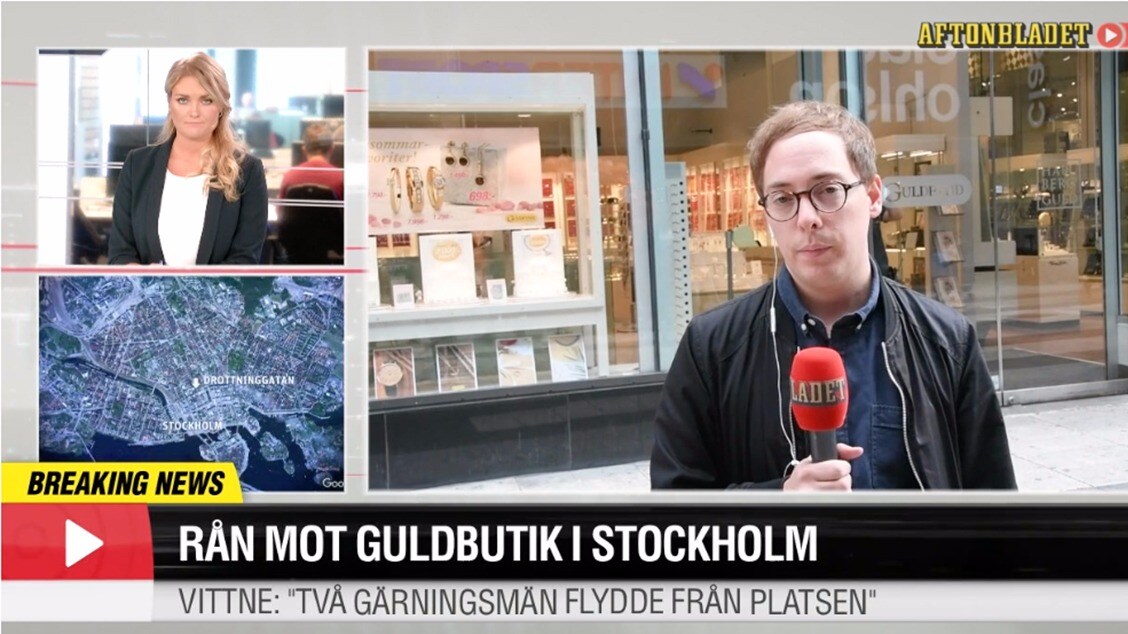 Rån mot guldbutik i Stockholm