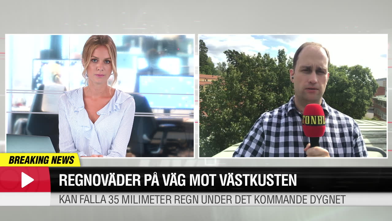 Regnoväder på väg mot västkusten