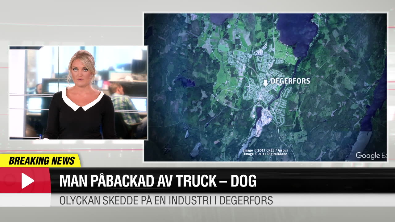 Man påbackad av truck-dog