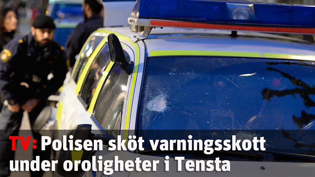 Polisen sköt flera varningsskott under oroligheter i Tensta