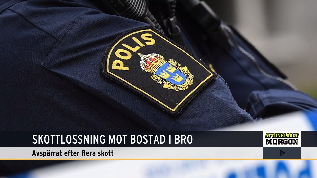 Skottlossning mot bostad i Bro