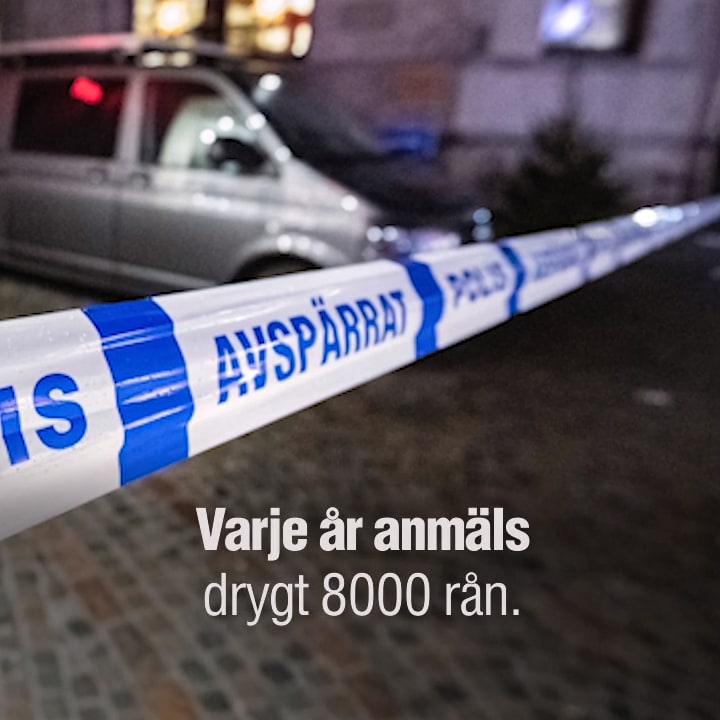 Så många rån polisanmäls varje år i Sverige