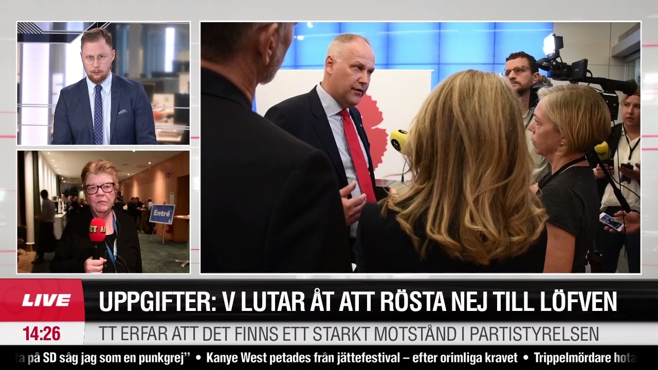 Uppgifter: Vänsterpartiet lutar åt nej till Löfven