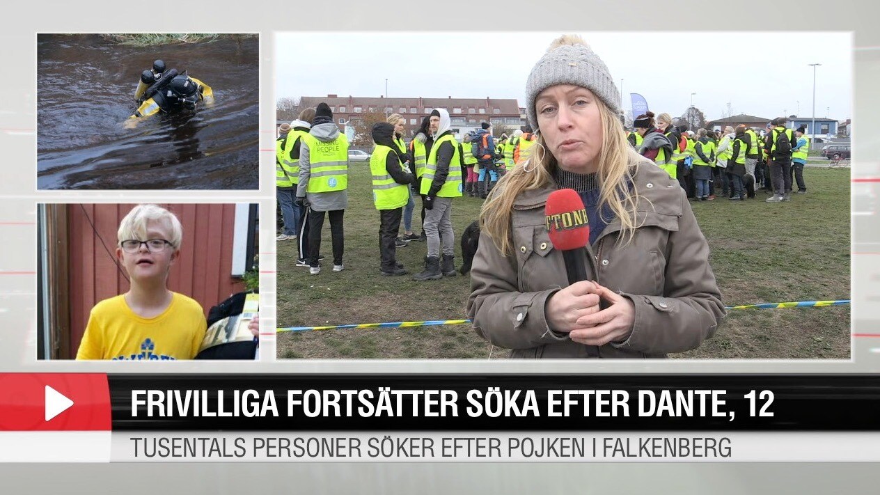 3 000 frivilliga från Missing People letar efter Dante