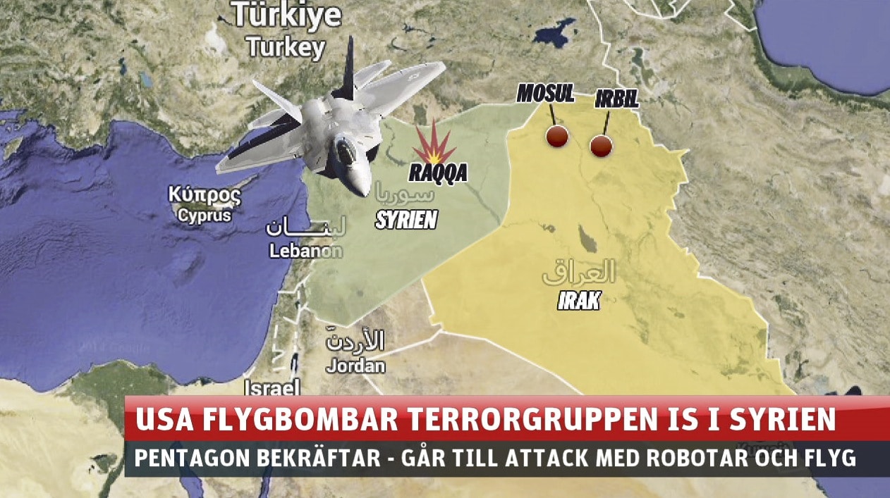 USA flygbombar terrorgruppen IS i Syrien