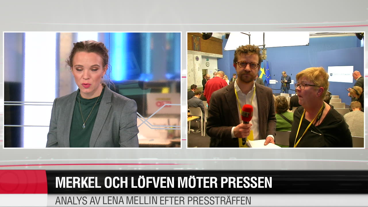 Merkel och Löfven möter pressen