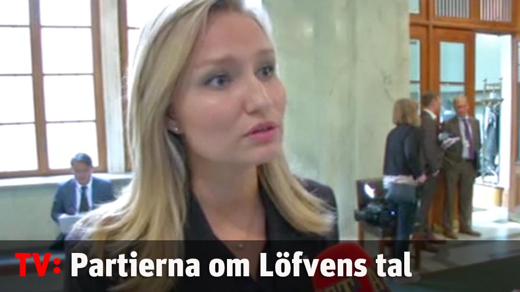 Partierna om Löfvens tal