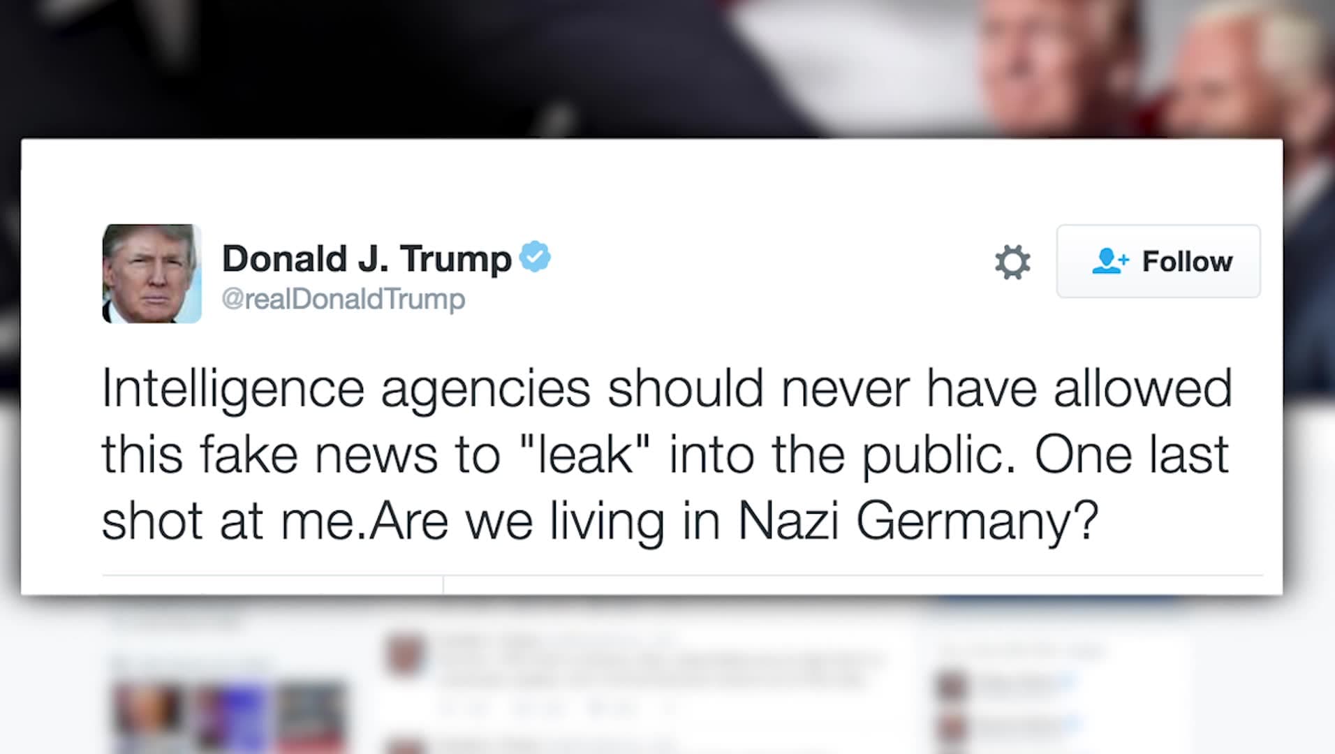 Trump förkastar ryssuppgifterna: "Bor vi i Nazityskland?"