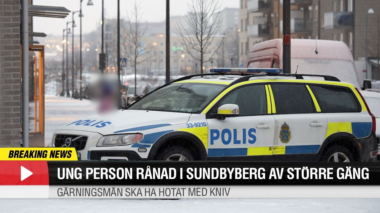 Ung person rånad av gäng i Sundbyberg