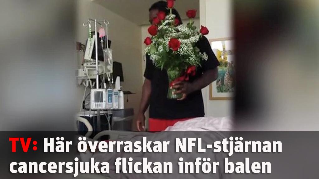 Här överraskar NFL-stjärnan den cancersjuka flickan